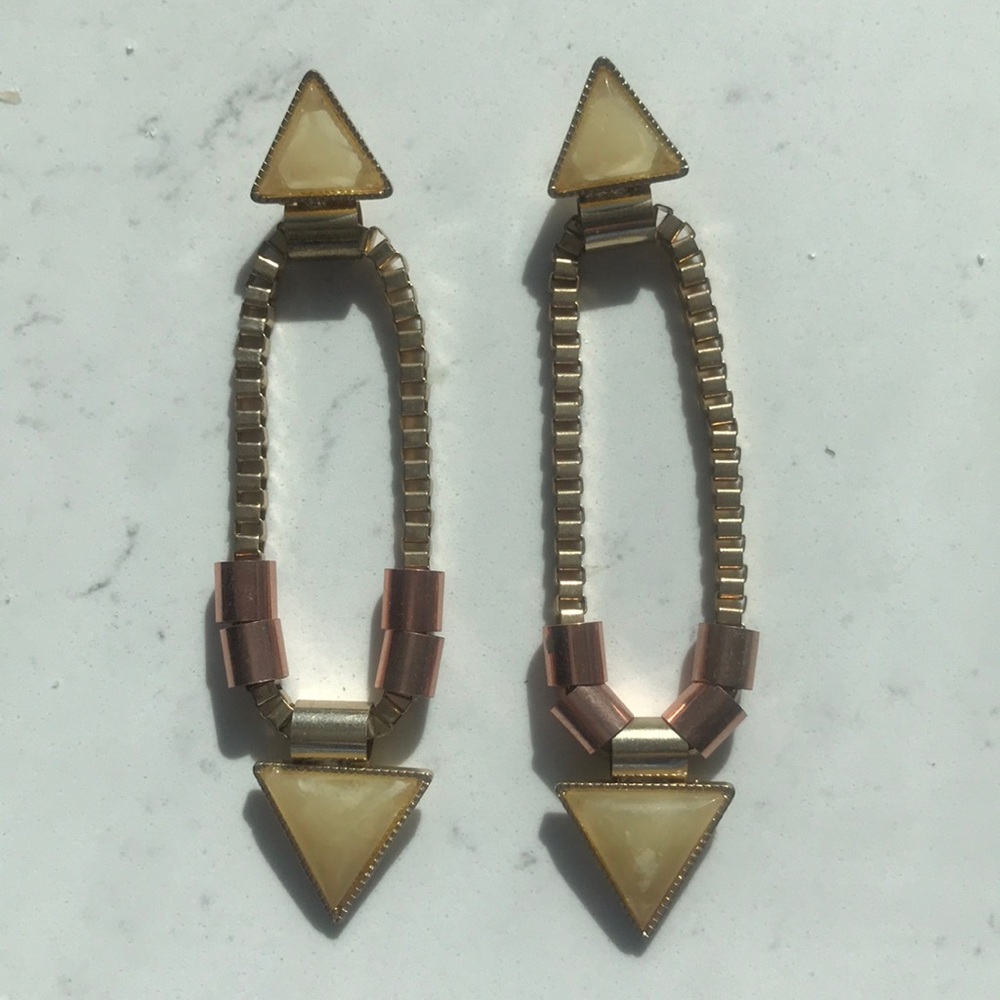 3/$24 BN Gold w/ Rose Gold Statement Earrings